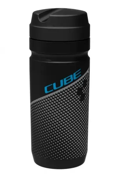 Bidon scule CUBE 0.6L negru - gât larg, capac rapid.