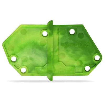 End plate; snap-fit type; 1.5 mm thick; green-yellow