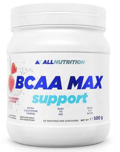 BCAA Max Support, căpșună, 500 g, AllNutrition