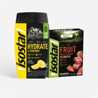 Pachet băutură izotonică lămâie 560g + paste de fructe căpșune 10 x 10g
