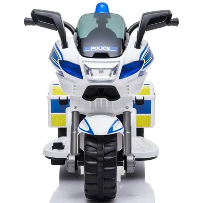 Motocicleta electrica pentru copii Chipolino Police White cu lumini, sunete, greutate admisa 25 kg