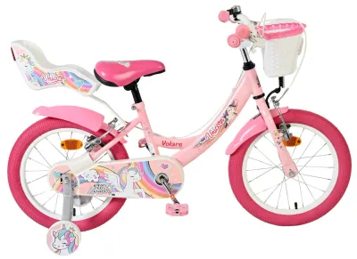 Bicicleta pentru copii Volare Unicorn - Fete - 16 inch - Roz - Frane cu doua maini