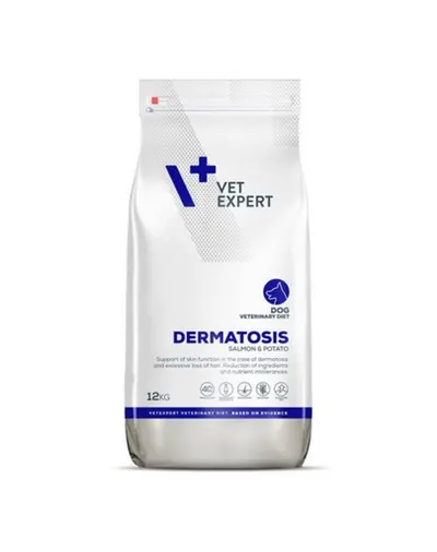 VET EXPERT Veterinary Diet Dog Dermatosis Salmon&Potato 12 kg hrana veterinara uscata pentru caini