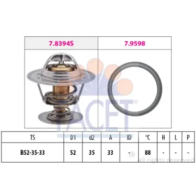 Termostat, lichid racire FACET 7.8394