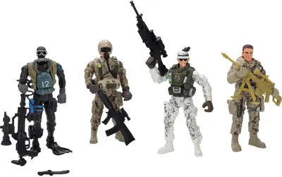 Set de figuri Chap mei Soldier Force - Trupă de soldați, 4 bucăți