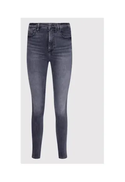Blugi skinny uni cu talie inalta