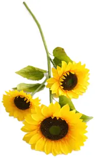 Floare artificială Morello - Floarea-soarelui cu 3 culori, 125 cm