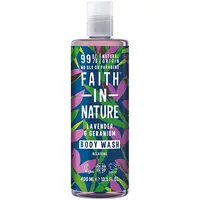 Gel de dus natural relaxant cu lavanda si muscata, 400ml, Faith in Nature