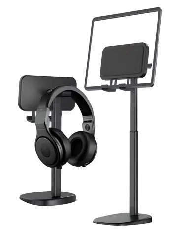 Suport Reglabil pentru Telefon/Tableta de birou cu suport pentru Casti Q-ZJ201