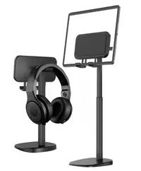 Suport Reglabil pentru Telefon/Tableta de birou cu suport pentru Casti Q-ZJ201