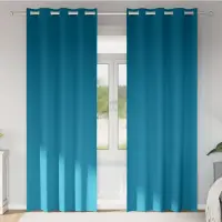 vidaXL Perdele Opaque cu Inel 2 buc. Turcoaz 260 x 140 cm Poliester