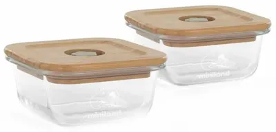 Set ecologic de recipiente din sticlă Miniland - Frog, 2 x 210 ml