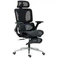 HOMCOM Scaun birou ergonomic cu accotoare 4D, tetieră și adâncime a șezutului reglabile, plasă, negru | Aosom Romania