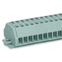 2-conductor terminal strip; 7-pole; without push-buttons; with fixing flanges; for screw or similar mounting types; Fixing hole 3.2 mm Ø; 1.5 mm²; CAGE CLAMP®; 1,50 mm²; gray
