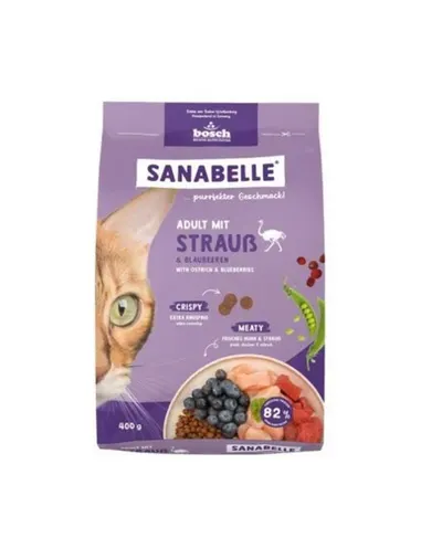 SANABELLE Adult 400 g hrană pisică adultă, cu struț