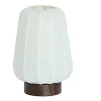 Veioză albă din metal cu abajur textil (înălțime 29 cm) Bibia – Light & Living