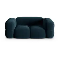 Canapea albastru-închis cu tapițerie din catifea 180 cm Loretto – Cosmopolitan Design