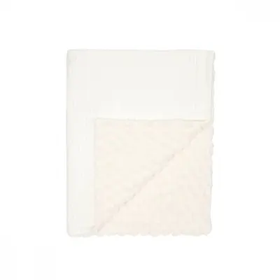 Patura din velur Cotton 3D Twins Alb 100x80 cm