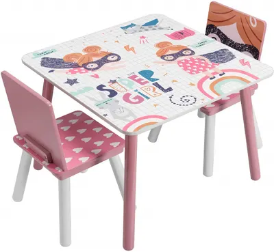Set pentru copii masă cu 2 scaune Ginger Home - Super Girl