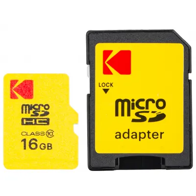 Card Memorie microSDHC Kodak Extra Performance, 16Gb, Clasa 10, Cu Adaptor EKMSDM16GHC10CJ
