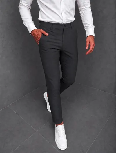 Pantaloni barbati casual grei inchis C001 H1-4