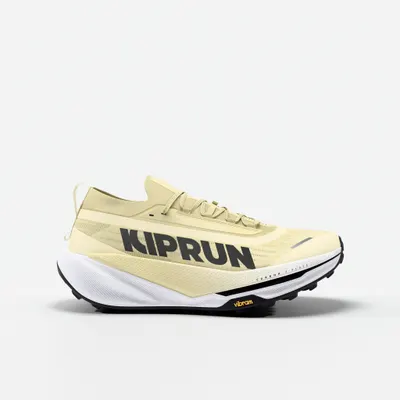 Încălțăminte de alergare trail placă de carbon Kiprun kipsummit race bej Damă