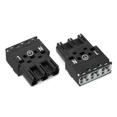 Plug; 3-pole; Cod. A; 4,00 mm²; black