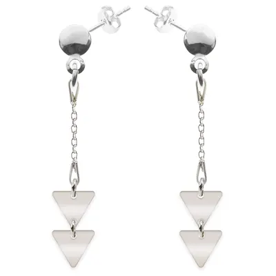 Triangle - Cercei personalizati doua triunghiuri cu tija din argint 925