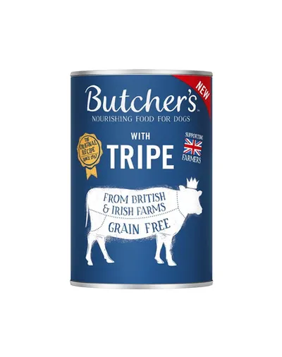 BUTCHER'S Original Tripe Mix hrana umeda caini, pate cu rumen de vita 400g