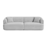 Canapea gri deschis cu tapițerie din catifea reiată 255 cm Campi – Cosmopolitan Design