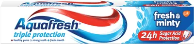 Aquafresh Triple Protection Pastă de dinţi Fresh & Minty, albastru, 100 ml