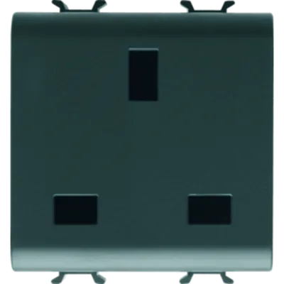 British Standard Priza 250v Ac - 2p+e 13a - 2 Modules - Black - Chorus