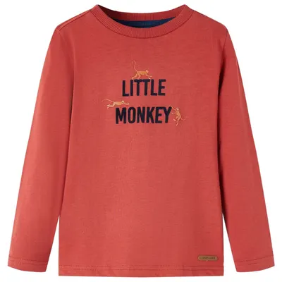 Tricou pentru copii cu mâneci lungi roșu ars 128
