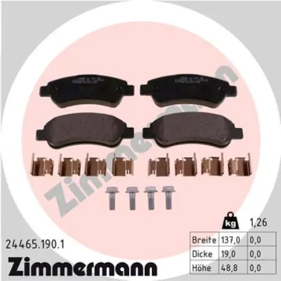 Set placute frana, frana disc ZIMMERMANN 24465.190.1