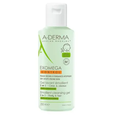 A-Derma Exomega Control Gel spumant 2 in 1 par si corp | 200 ml