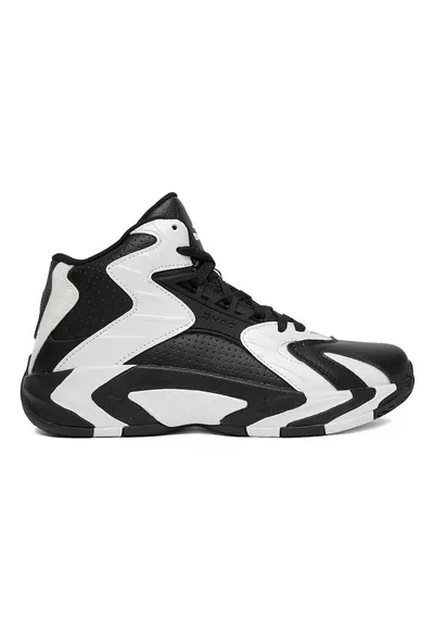 Pantofi sport copii - piele naturala - negru/alb - talpa groasa
