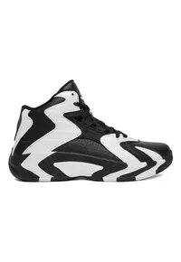 Pantofi sport copii - piele naturala - negru/alb - talpa groasa