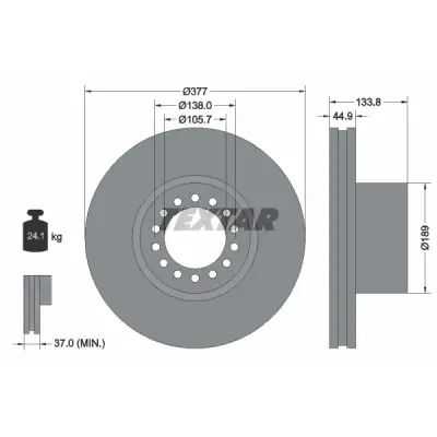 Disc frana TEXTAR 93101400
