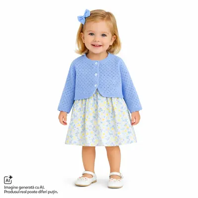 Cardigan copii Chicco tricotat, Turcoaz, 01853-70MFCO