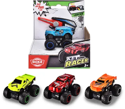 Mașină de curse metalică Dickie – Key Racer, 6.5 cm, sortiment