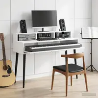 vidaXL Birou de studio Alb 110 x 42,5 x 36 cm Lemn prelucrat
