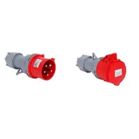 Pachet priza industriala mobila + fisa 16A 380V 5 borne ( 3 faze+nul+impamantare)
