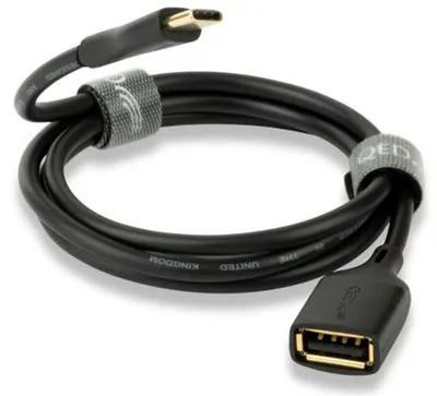 Cablu QED - Connect QE8191, USB-A/USB-C, 0.15m, negru