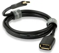 Cablu QED - Connect QE8191, USB-A/USB-C, 0.15m, negru