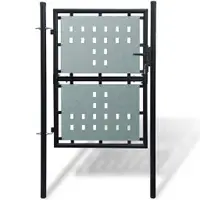 vidaXL Poartă de gard cu o singură ușă neagră 100x150 cm