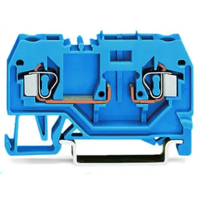2-conductor carrier terminal block; for DIN-rail 35 x 15 and 35 x 7.5; 4 mm²; CAGE CLAMP®; 4,00 mm²; blue
