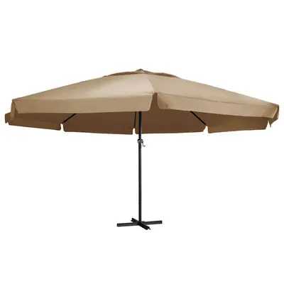 Gossi umbrela soare de exterior cu stalp aluminiu gri taupe 600 cm