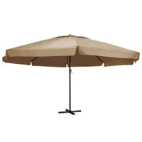 Gossi umbrela soare de exterior cu stalp aluminiu gri taupe 600 cm