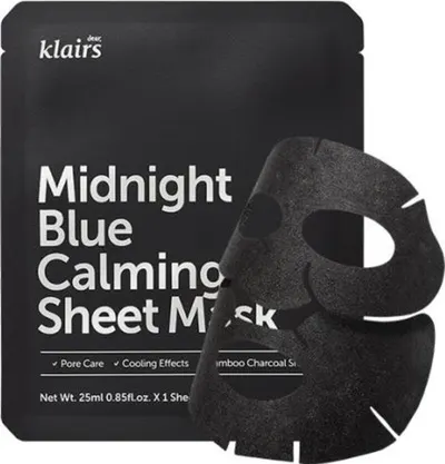 Dear Klairs Midnight Blue Mască de față cu folie, 25 ml
