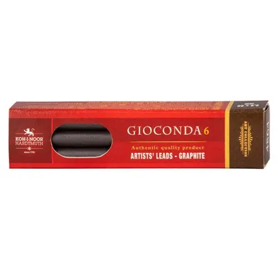 Mine Grafit pentru Creioane Mecanice Gioconda, Negru, 5.6 mm, Tarie 4B, Lungime 80 mm, Koh-I-Noor